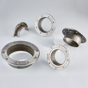 Deep-drawn hand hole/revision flanges